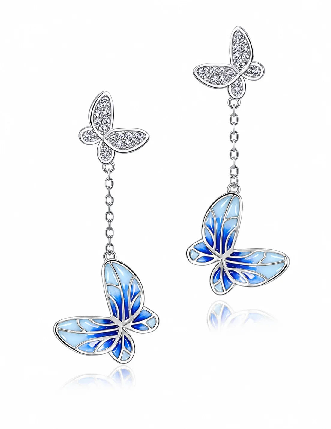 Fashion Popular Enamel Butterfly Studs Women