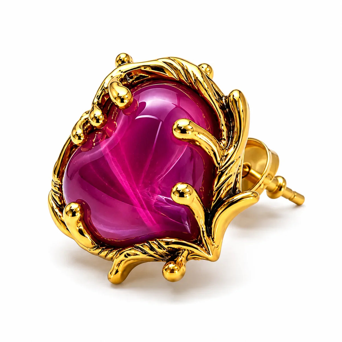 Retro Purple Heart-shaped Earrings Women
