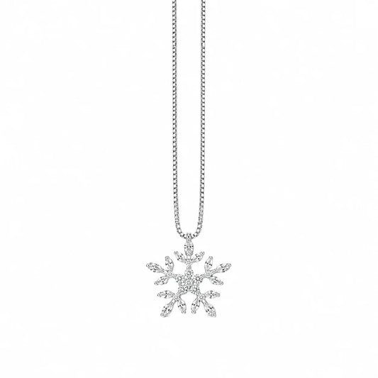 Diamond Snowflake Necklace Women Clavicle Chain