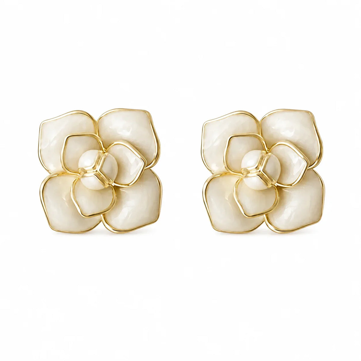 Flower Pearl Stud Earrings Women
