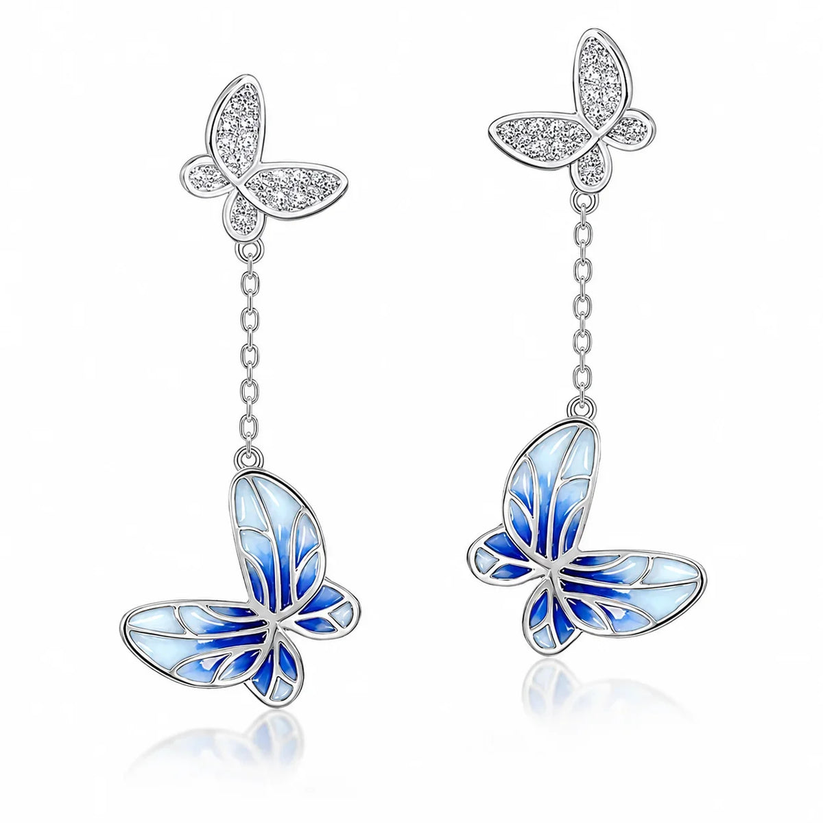 Fashion Popular Enamel Butterfly Studs Women