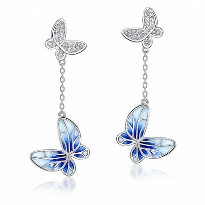 Fashion Popular Enamel Butterfly Studs Women