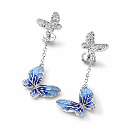 Fashion Popular Enamel Butterfly Studs Women