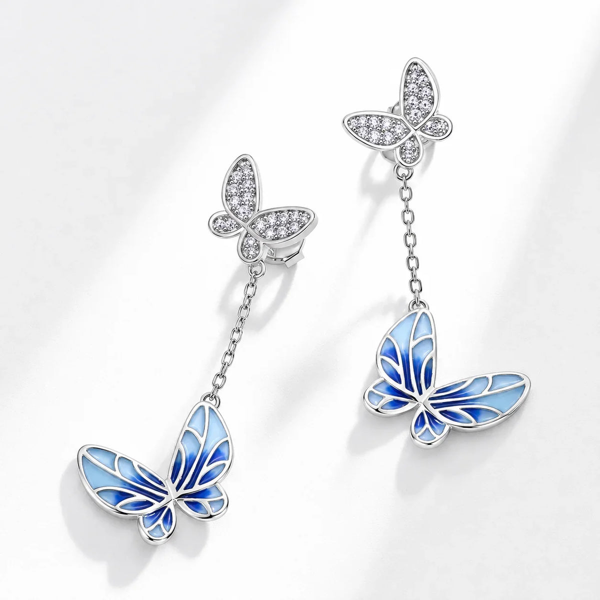 Fashion Popular Enamel Butterfly Studs Women