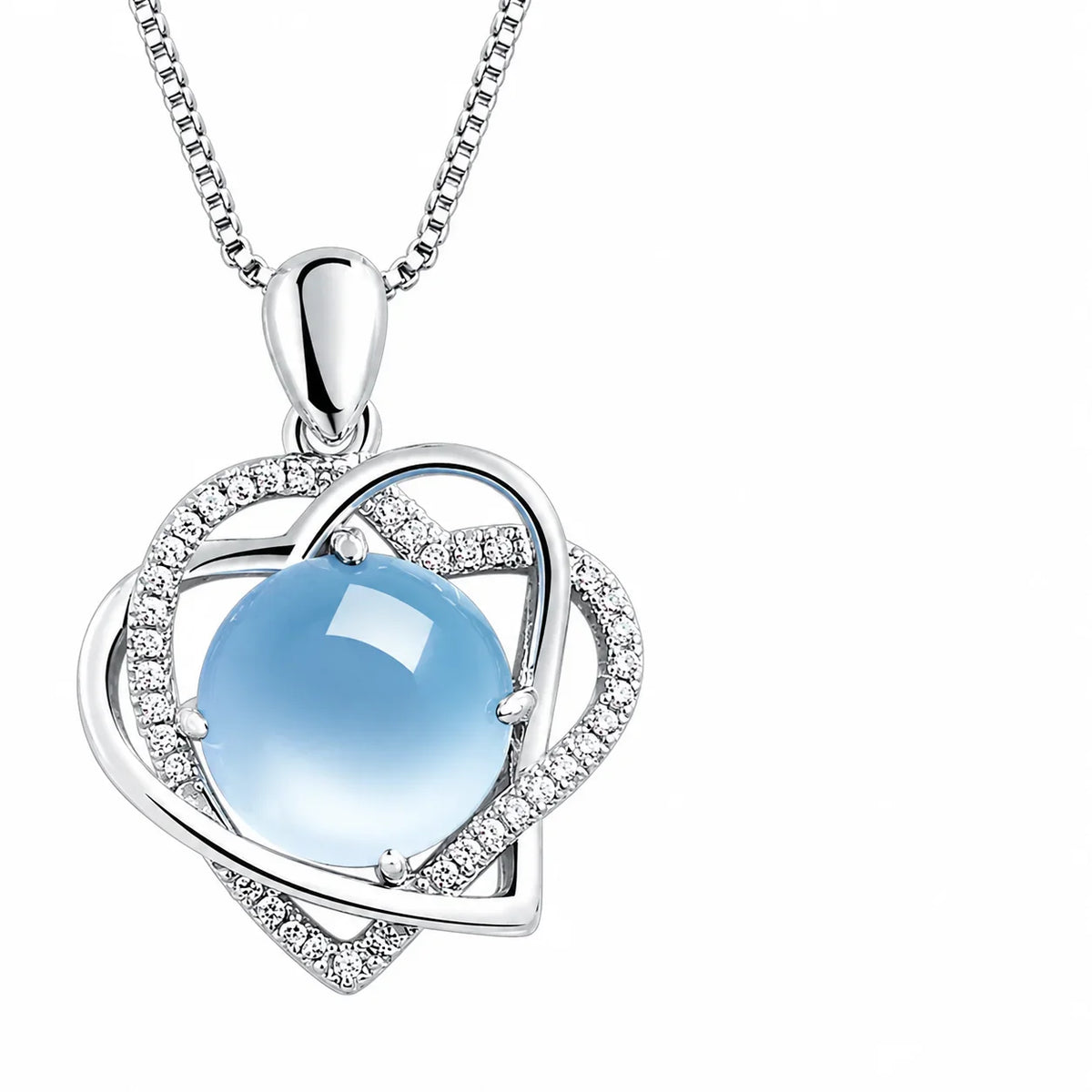 Crystal heart-shaped necklace women