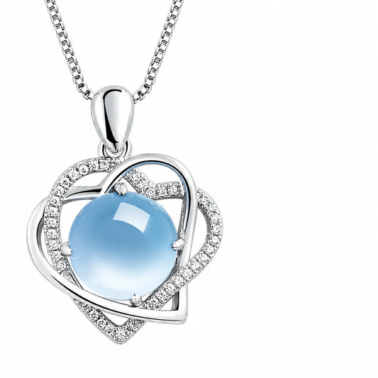 Crystal heart-shaped necklace women
