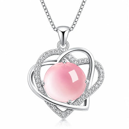 Crystal heart-shaped necklace women