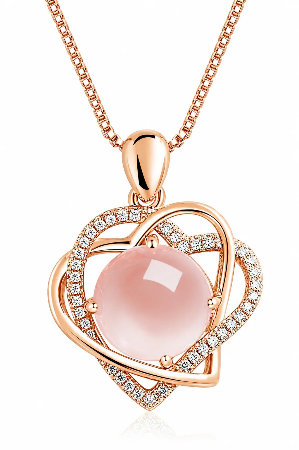 Crystal heart-shaped necklace women