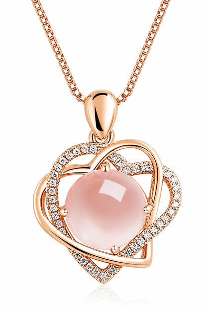 Crystal heart-shaped necklace women