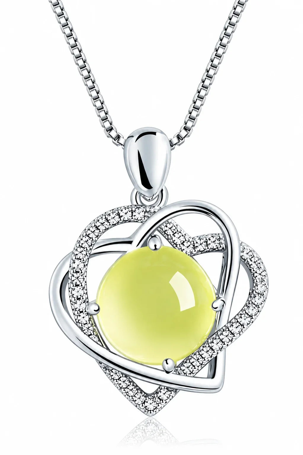 Crystal heart-shaped necklace women