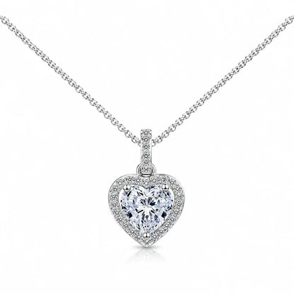 Zircon Necklace Women Full Diamond Short Clavicle Chain Simple Temperament Love Pendant Women