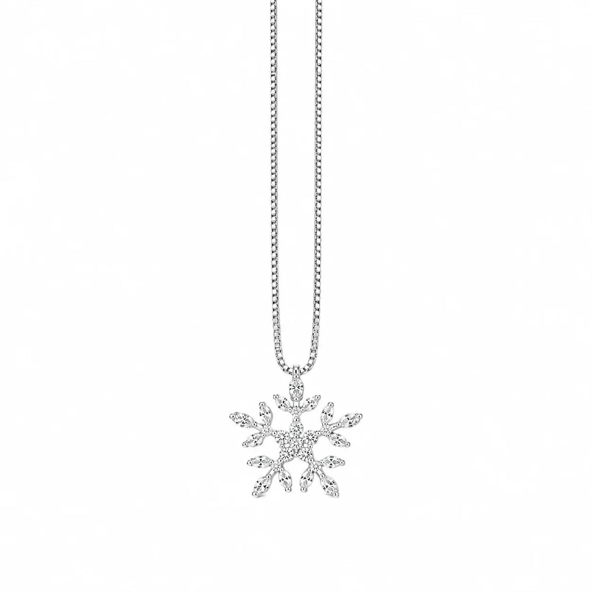 Diamond Snowflake Necklace Women Clavicle Chain