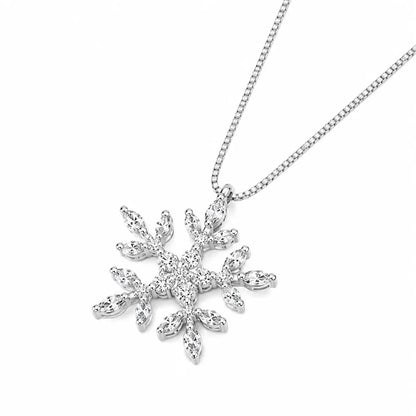 Diamond Snowflake Necklace Women Clavicle Chain