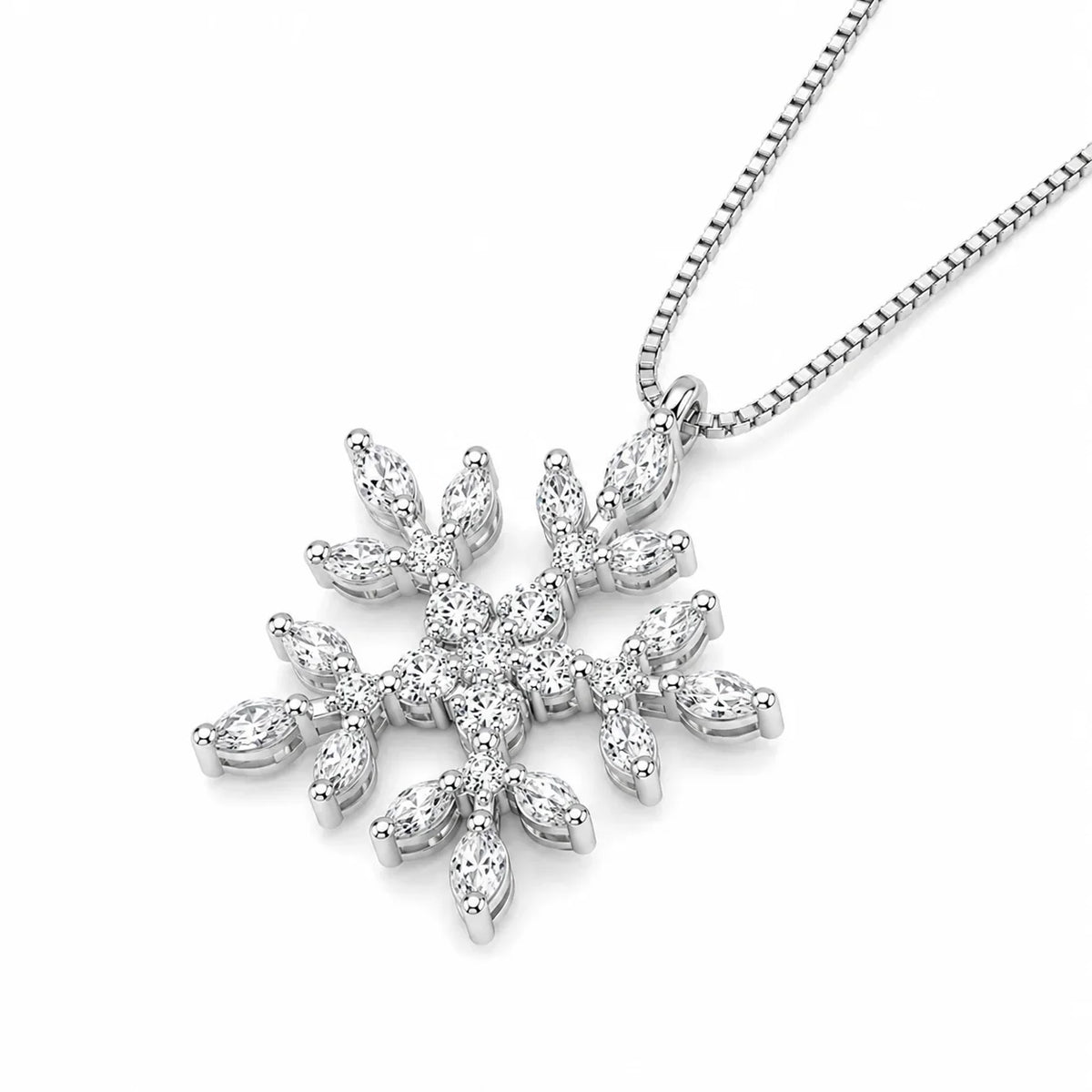 Diamond Snowflake Necklace Women Clavicle Chain