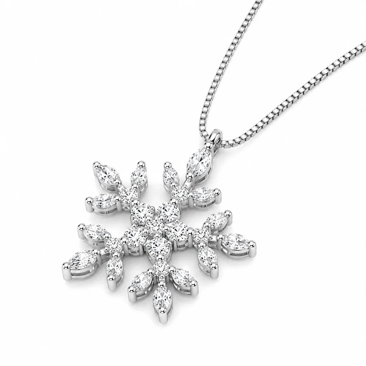 Diamond Snowflake Necklace Women Clavicle Chain