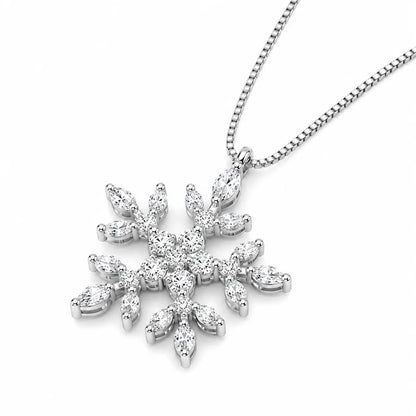 Diamond Snowflake Necklace Women Clavicle Chain