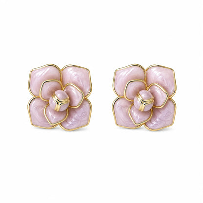 Flower Pearl Stud Earrings Women