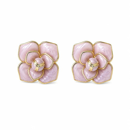 Flower Pearl Stud Earrings Women